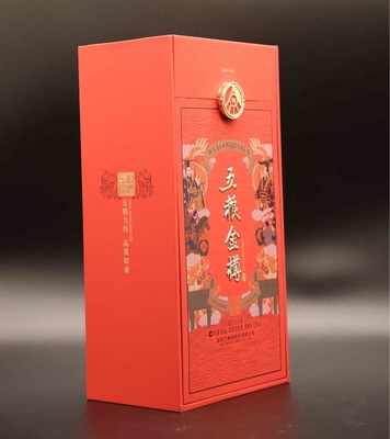Rigid Paperboard Wine Packaging Box With Luxury Chinese Style Printing