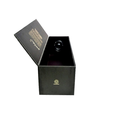 UV 인쇄 금 포일 스탬핑 압인과 검은 포도주병 패키징 박스